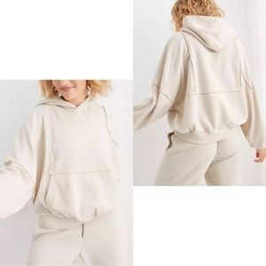 aerie | Tops | New Ae Sherpa Patchwork Hoodie | Poshmark